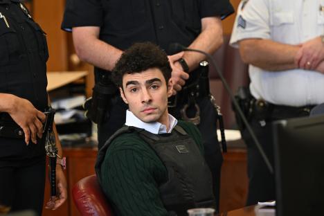 Luigi Mangione at a hearing for the murder of UHC CEO Brian Thompson.