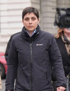 Pc Rachel Comotto leaving Westminster Magistrates' Court.