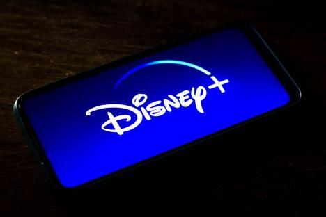 Disney+ logo on a smartphone screen.