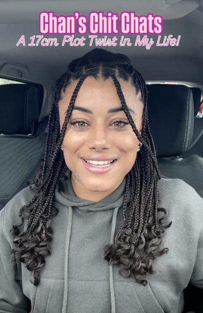 Chanita Stephenson smiling with text "Chan's Chit Chats, A 17cm Plot Twist in My Life!"