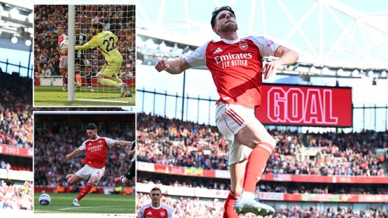 Arsenal 1 Newcastle 0: Watch Rice score beauty to all-but seal second for Gunners and dent Toon’s Champions League hopes