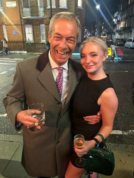 Emily Hewertson with Nigel Farage.