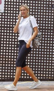 Pic Doug Seeburg - James Argents Miss Sweden girlfriend Nicoline Artursson returns to her La Cala de Mijas penthouse.