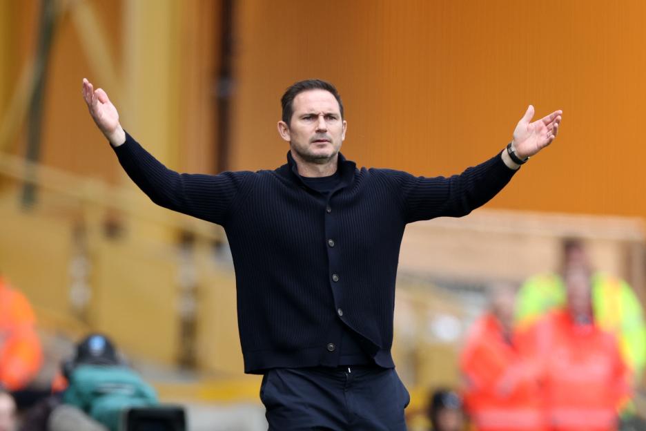 Frank Lampard, Chelsea's caretaker manager, reacting during a match.