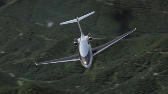 Otto Aviation's Phantom 3500 jet aircraft in flight.