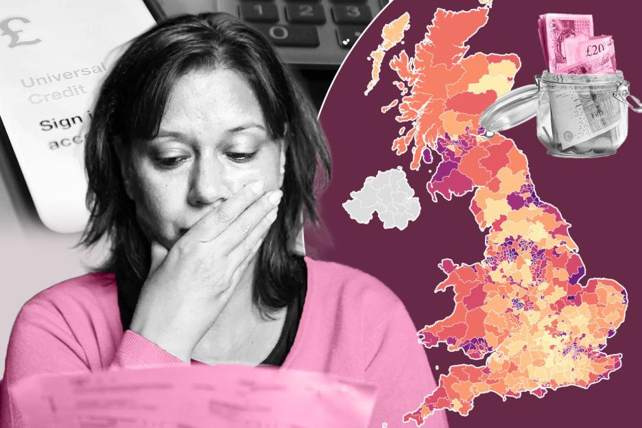Map reveals biggest benefit towns hardest hit by Rachel Reeves’ brutal raid on Universal Credit & PIP
