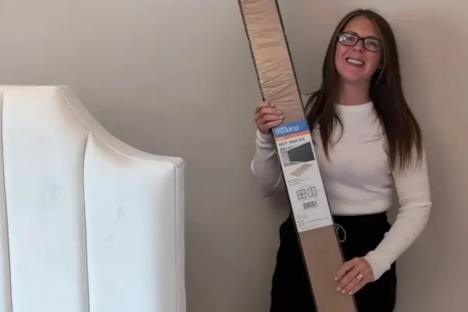 I was sick of my plain bedroom so used an £18 B&Q buy to make a DIY panel wall – there’s no cutting to size or drilling