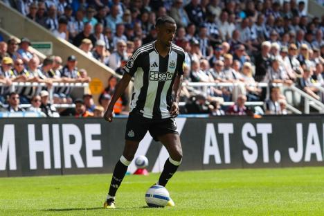 Alamy Live News. 3BA6R6G Newcastle, UK. 11th May, 2025. Alexander Isak Of Newcastle United brings the ball forward during the Newcastle United FC v Chelsea FC English Premier League match at St.James' Park, Newcastle, England, United Kingdom on 11 May 2025Credit: Lee Keuneke/Every Second Media Credit: Every Second Media/Alamy Live News This is an Alamy Live News image and may not be part of your current Alamy deal . If you are unsure, please contact our sales team to check.