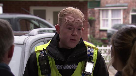 Craig Tinker, played by Colson Smith, in a Coronation Street scene.