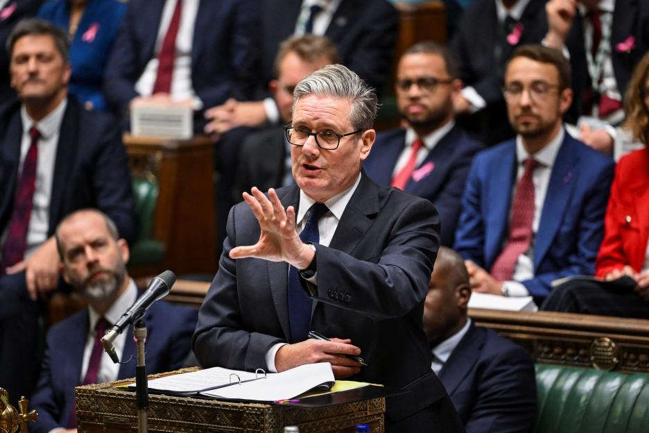 Britain's Prime Minister Keir Starmer speaking at the House of Commons.