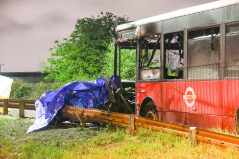 Three teens, 17 & 18, killed in horror crash between car & bus before huge fire erupted near Heathrow Airport are named