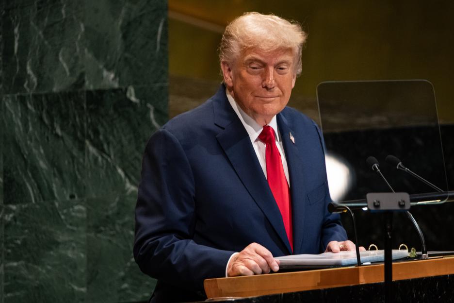 President Donald Trump addresses the 80th session of the United Nations General Assembly.
