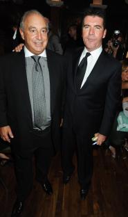 Sir Philip Green and Simon Cowell at a private dinner.