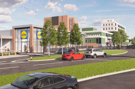 Illustration of a proposed Lidl store in Northfield.