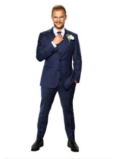 Man in a dark blue suit.