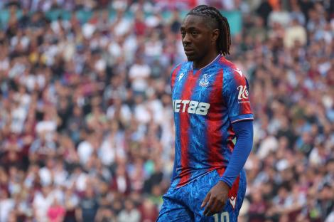 Eberechi Eze of Crystal Palace in action during an FA Cup Semi-Final match.