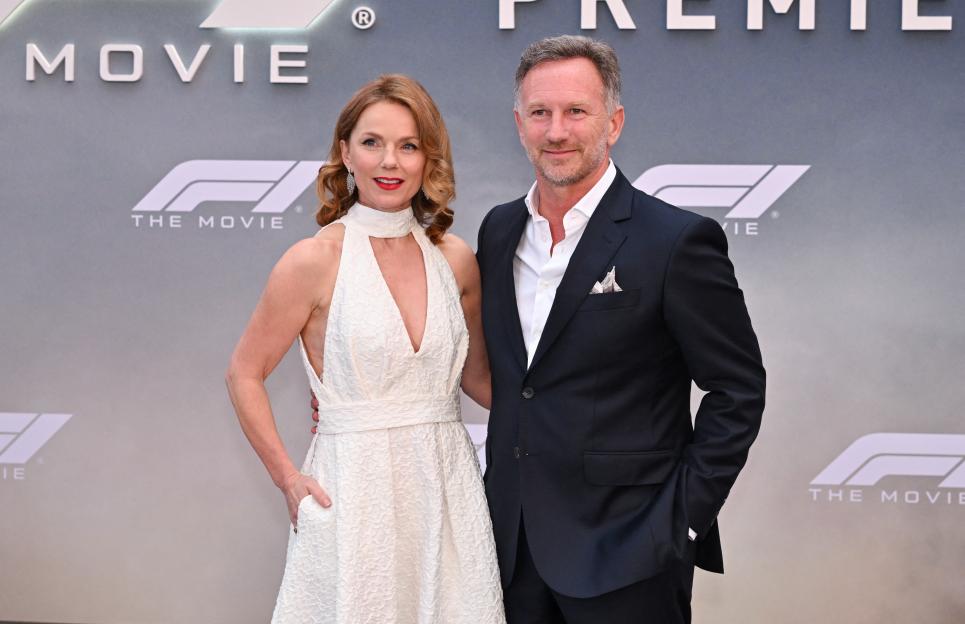 Geri Halliwell and Christian Horner at the F1 premiere.