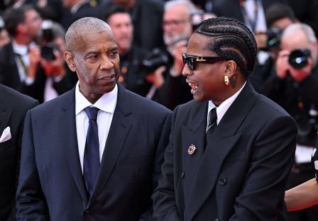 Denzel Washington and A$AP Rocky at the Cannes Film Festival.
