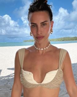 Ferne McCann on a beach in Mauritius.