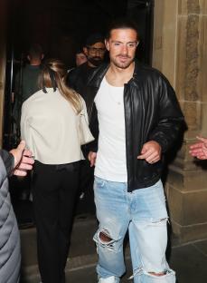 Jack Grealish leaving a Manchester restaurant after Kevin De Bruyne's leaving party.