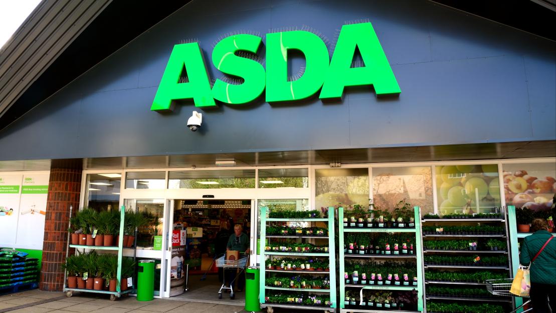 Asda supermarket exterior with large green logo.