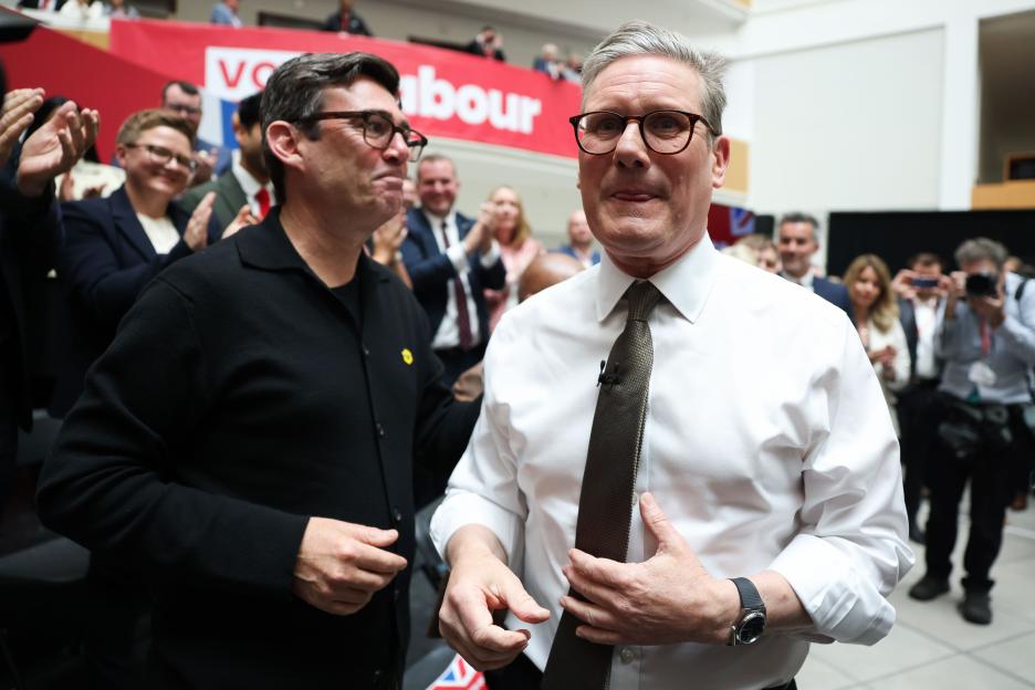 Keir Starmer and Andy Burnham attending the Labour Party's general election manifesto launch.