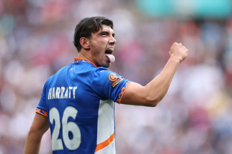 EFL star Kian Harratt breaks silence after lobbing chair at woman in Ibiza… but blames OTHER tourists for starting brawl