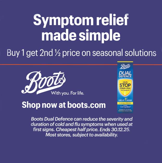 Illustration of a Boots Dual Defence advertisement.