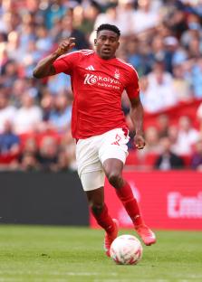 Taiwo Awoniyi of Nottingham Forest playing soccer.