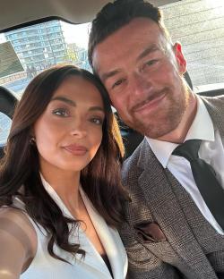 Kai Widdrington and Chloe Wells in a car.