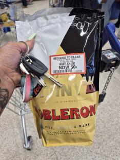 Reduced-price Toblerone pouch.