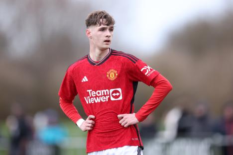 Jack Fletcher of Manchester United U18 during a soccer match.