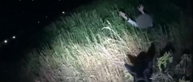 Bizarre moment burglar tells cops ‘I’m PROUD of you’ after being caught hiding in ditch claiming ‘I enjoy the chase’
