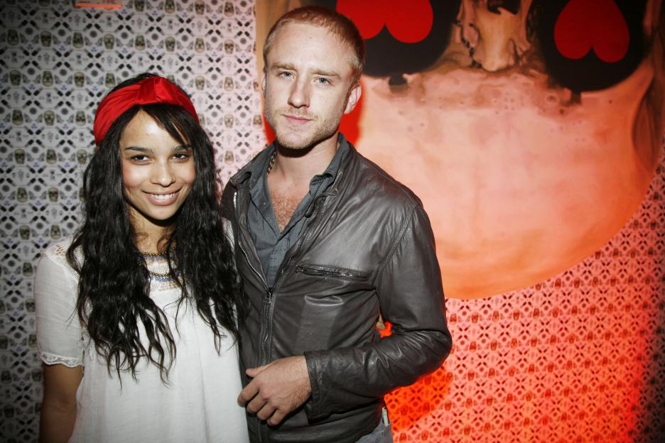 Zoe Kravitz and Ben Foster at a party.