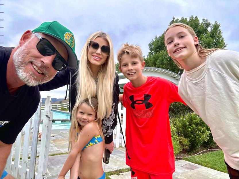 Jessica Simpson and Eric Johnson with their three children.