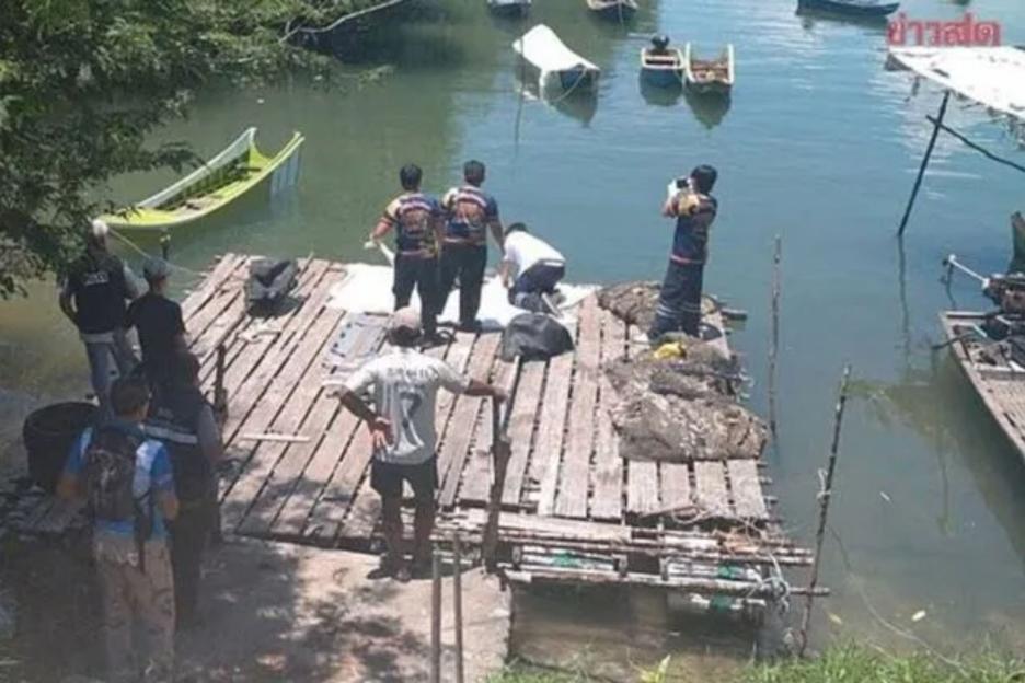 Horror as body of woman found chained ‘by the neck’ and dumped underwater tied down with two dumbbells in Thailand