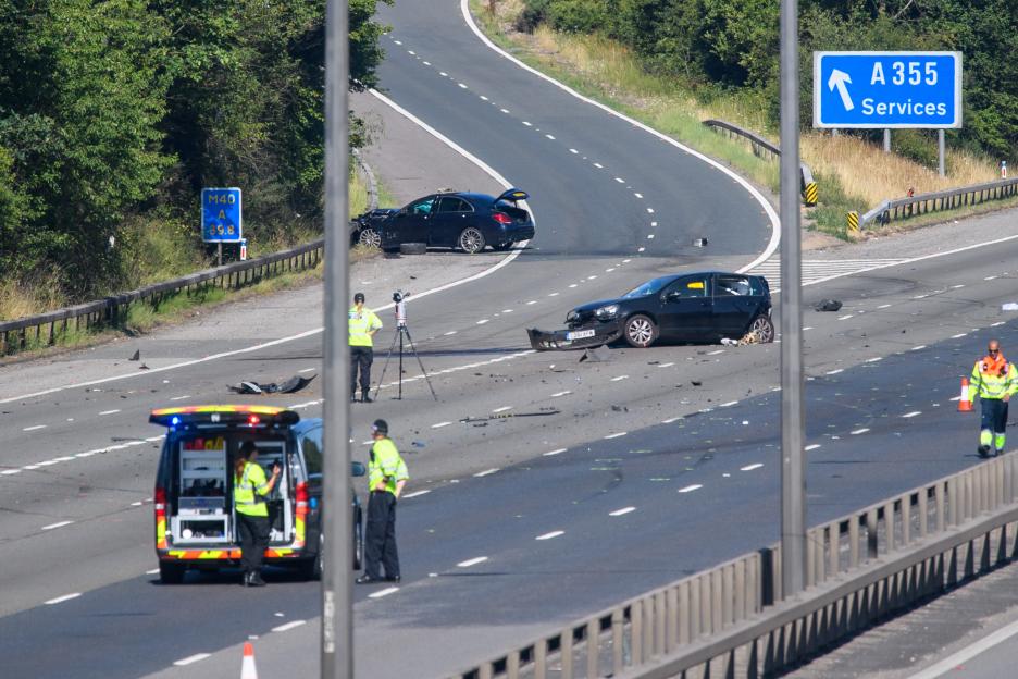 Cops arrest 5 for ‘causing death by dangerous driving’ after motorist, 27, killed in horror M40 smash & 4 fled crash