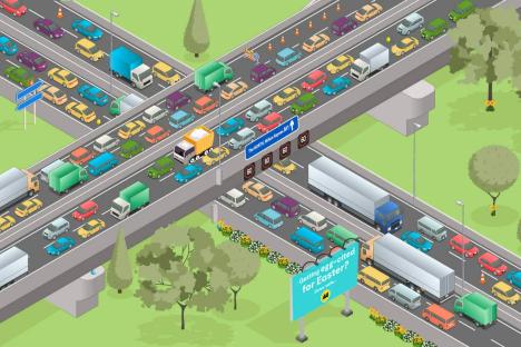 Everyone can see the cars, but only those with 20/20 visions can spot all nine Easter eggs in this brainteaser