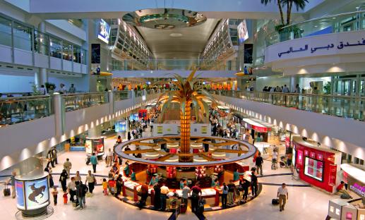 Dubai International Airport departure hall.