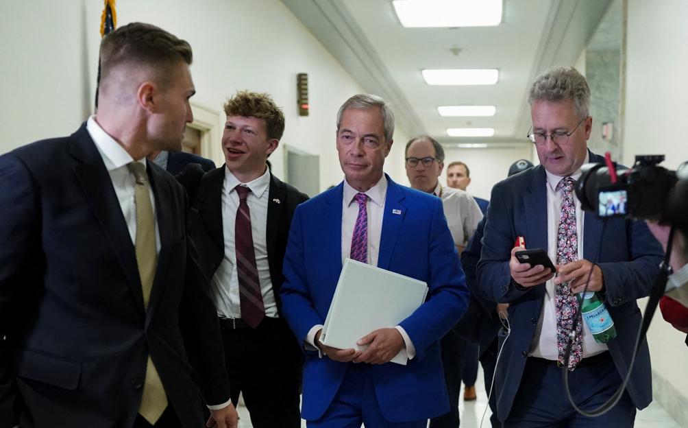Nigel Farage testifying before a House Judiciary Committee hearing.