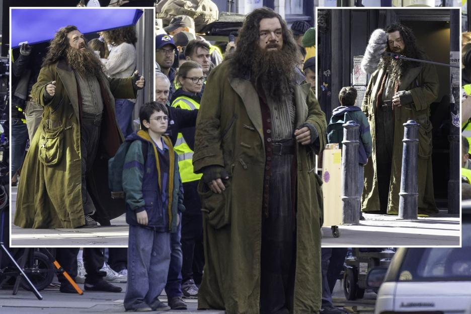 Harry Potter behind the scenes trick to transform Nick Frost into Hagrid is revealed as TV show films in London