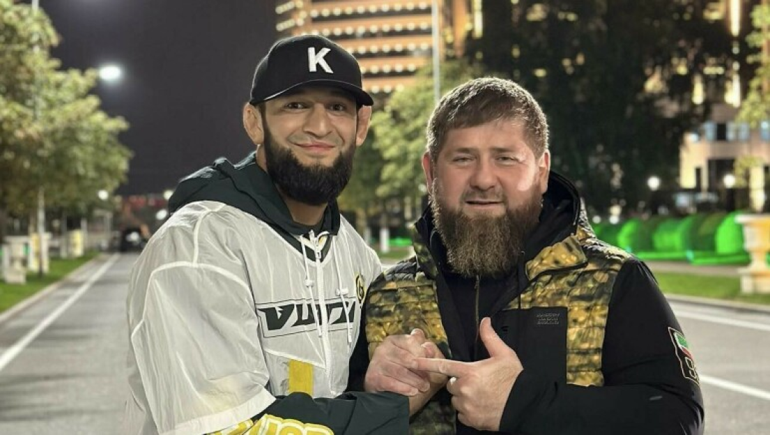 Khabib Nurmagomedov and Islam Makhachev together.