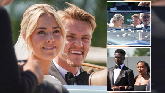 Martin Odegaard marries stunning partner Helene with Arsenal pal Bukayo Saka and girlfriend Tolami among guests