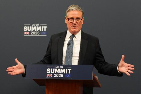 Keir Starmer speaking at a UK-EU summit.