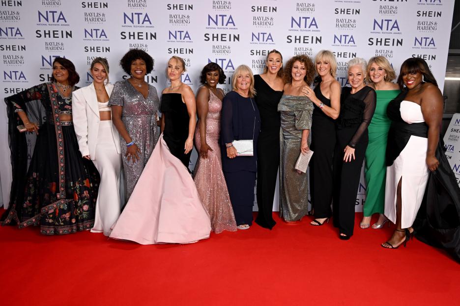 Group photo of twelve women at the National Television Awards.