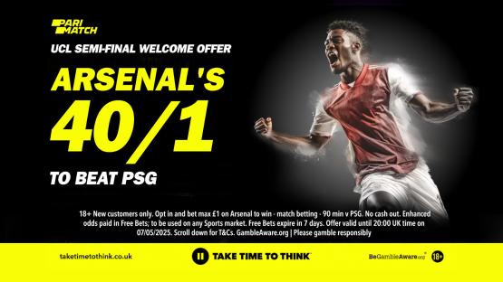 PSG vs Arsenal: Get 40/1 odds for the Gunners to win with Parimatch