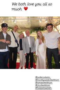 Group photo of Victoria Beckham's family.