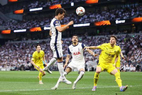 Brennan Johnson of Tottenham Hotspur scoring a goal.