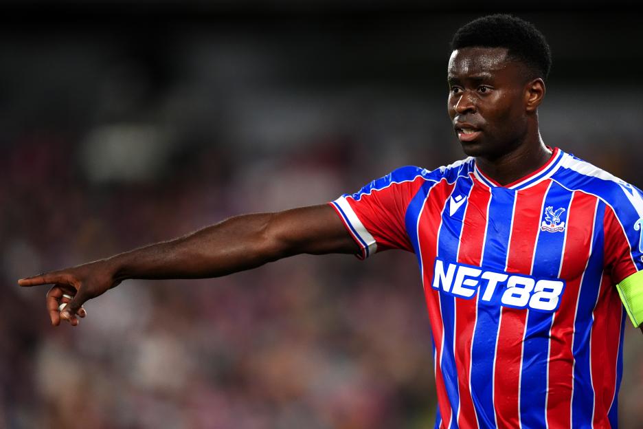 Marc Guehi of Crystal Palace during a soccer match.