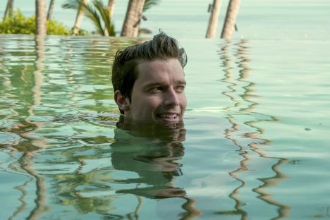 Patrick Schwarzenegger in a scene from "The White Lotus."